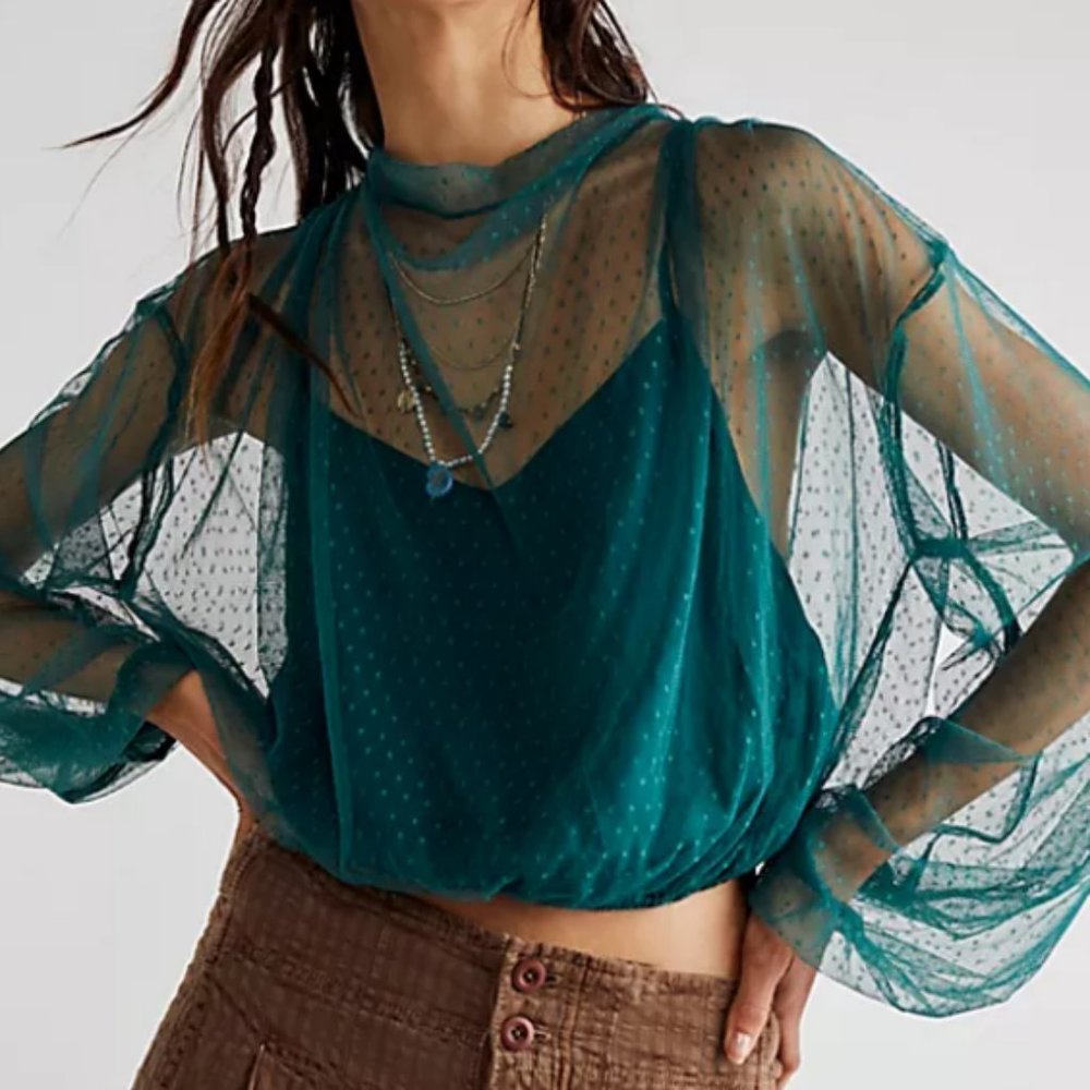 Free People I Ellie Mesh Long Sleeve